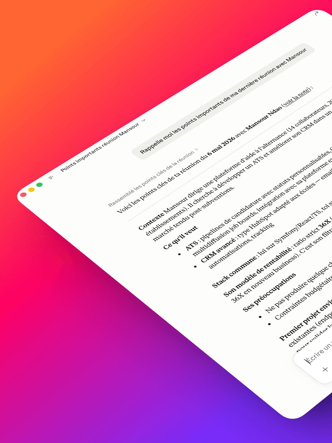 Interface Replay, intelligence et personnalisation